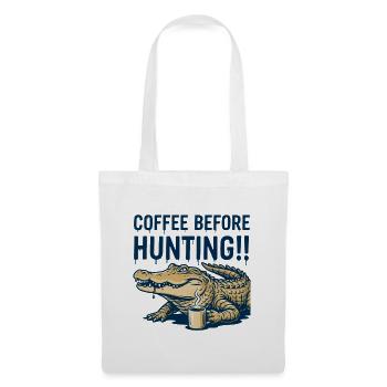 Crocodile Coffee Dire Humour Matin Caféine Reptile - Sac en tissu - blanc - Devant