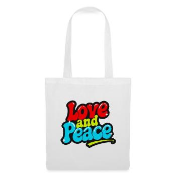Love and Peace Retro Groovy Inscription - Tote Bag - white - Front