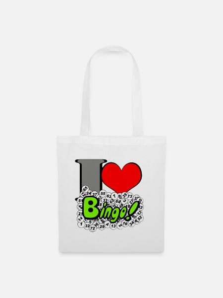 Bingo Herz Neon Illustration - Stoffbeutel - Weiß