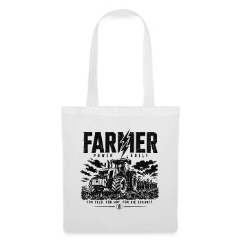 FarmPower Traktor Blitz - Stoffbeutel - Weiß - Vorne