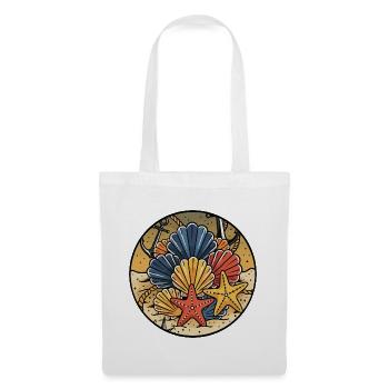 Seashells Starfish Beach Marine Badge - Tote Bag - white - Front