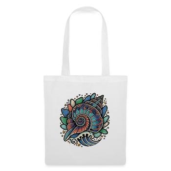 Nautilus Shell Spiral Ocean Wave Retro - Tote Bag - white - Front