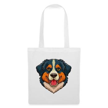 Chien de montagne bernois (Portrait comique) - Sac en tissu - blanc - Devant
