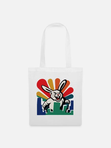 Monster Hase - Stoffbeutel - Weiß