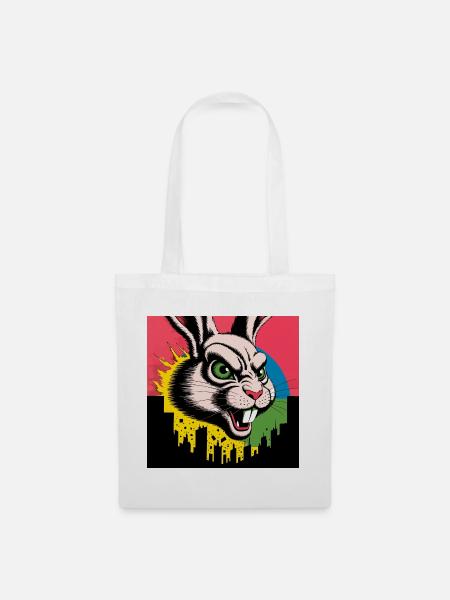 Monster Hase - Stoffbeutel - Weiß