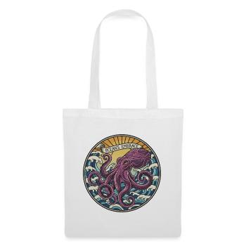 Pieuvre Kraken Vintage Ocean Embrace Badge - Sac en tissu - blanc - Devant