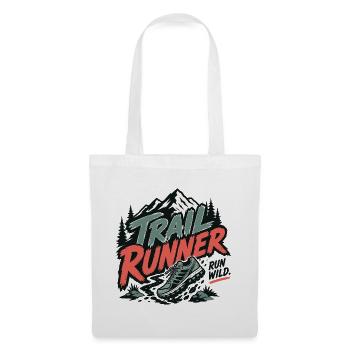 Coureur de trail. Run Wild - Sac en tissu - blanc - Devant