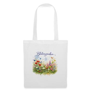 Blütenzauber Aquarell Wildblumenwiese - Stoffbeutel - Weiß - Vorne