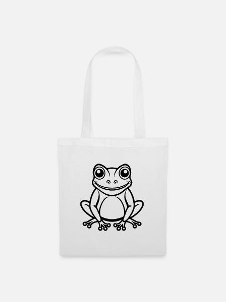 Frosch - Stoffbeutel - Weiß