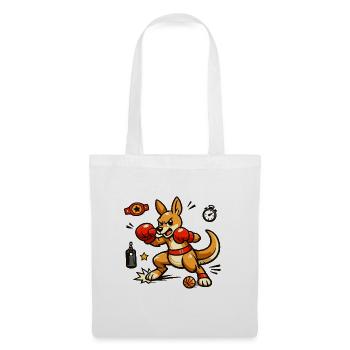 Kangaroo Boxing Match Cartoon: Power Punch - Tote Bag - white - Front