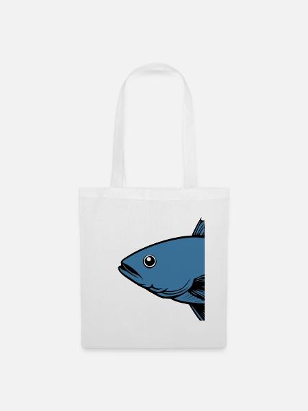 Kabeljau Fisch Angeln Hobby Geschenkidee  - Stoffbeutel - Weiß