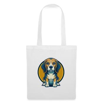 Beagle Dog Kawaii Mascot Cartoon Clipart Logo - Tote Bag - white - Front