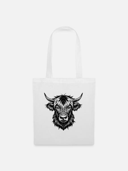 Highland Cow - Stoffbeutel - Weiß
