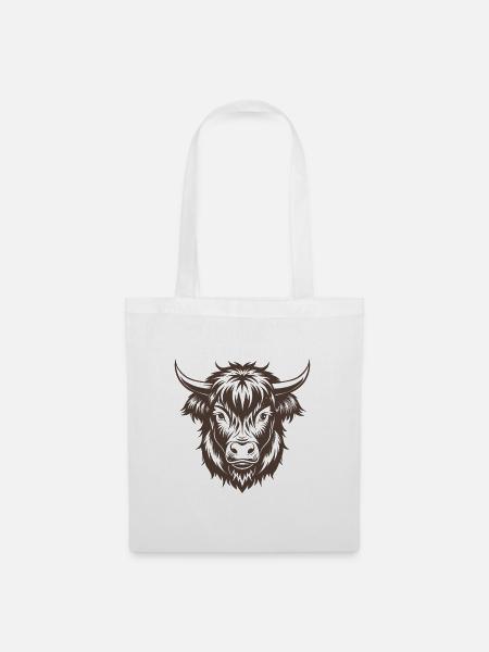 Highland Cow - Stoffbeutel - Weiß