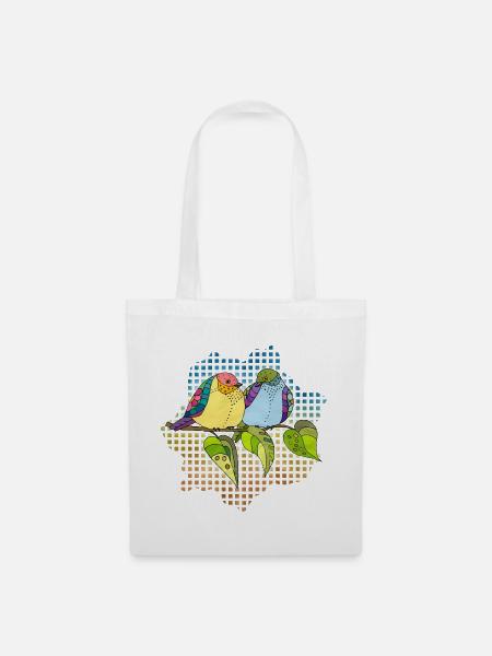 Bunte Vögel - Stoffbeutel - Weiß