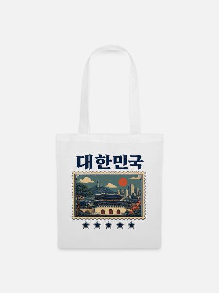 Seoul Tradition trifft Moderne - Stoffbeutel - Weiß