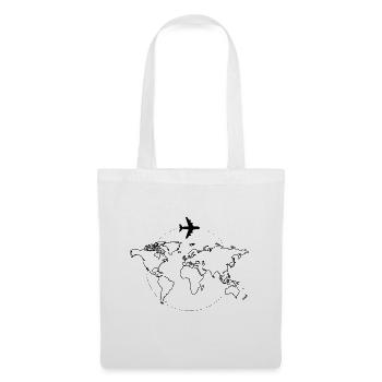 T-shirt Travel World Map Airplane - Tote Bag - white - Front