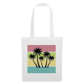Summer T-shirt Palm trees Retro Style Vintage - Tote Bag - white - Front