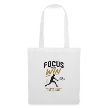 Fokus Train Win Tennis Design - Stoffbeutel - Weiß - Vorne