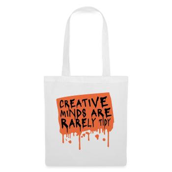 Les esprits créatifs sont rarement bien rangés Logo créatif drôle - Sac en tissu - blanc - Devant