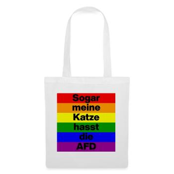 SOGAR MEINE KATZE HASST DIE AFD. NO NZS, DEMOKRAT - Stoffbeutel - Weiß - Vorne