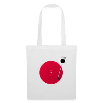 Japan Flagge minimalistischer Plattenspieler  - Stoffbeutel - Weiß - Vorne