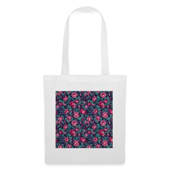 Motif de roses colorées des années 50 - Sac en tissu - blanc - Devant