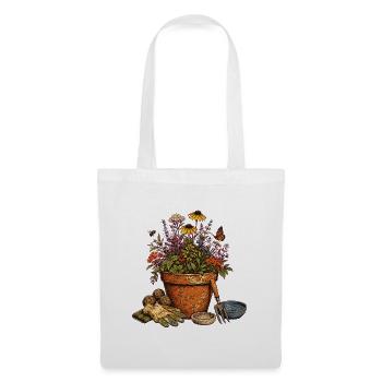 Wildflowers Flower Pot Gardening Garden Nature Blossoms - Tote Bag - white - Front
