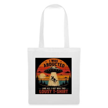 Entführtes Kuh-UFO-Retro-Tee - Stoffbeutel - Weiß - Vorne