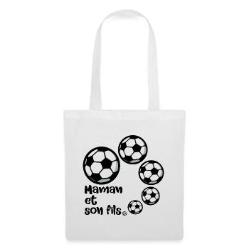 Maman Fils Football - Sac en tissu - blanc - Devant