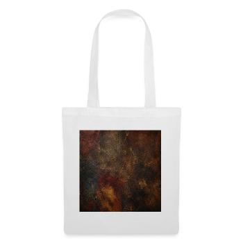 Distressed leather and golden patina - Tote Bag - white - Front