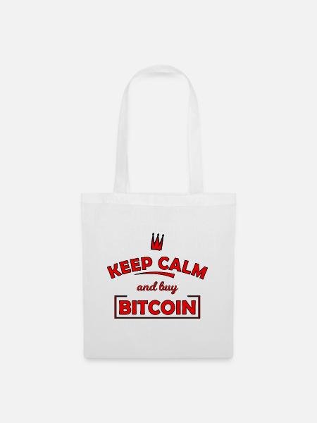 Keep Calm Bitcoin Print - Stoffbeutel - Weiß