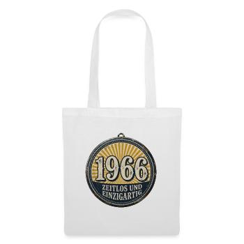 Vintage Badge 1966 – Zeitlos und einzigartig - Stoffbeutel - Weiß - Vorne