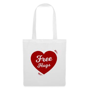 Heart with Free Hug's message - Tote Bag - white - Front
