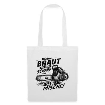 Kettensäge Braut Spruchdesign - Stoffbeutel - Weiß - Vorne