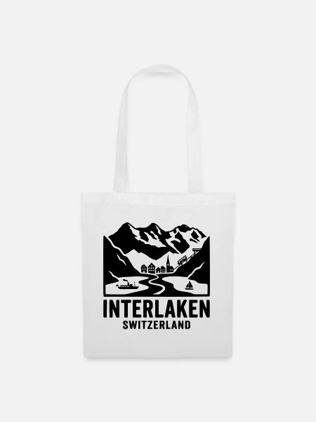 Berner Oberland Schweiz Wandern Outdoor - Stoffbeutel - Weiß