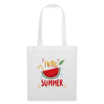 Bonjour illustration de pastèque d’été - Sac en tissu - blanc - Devant