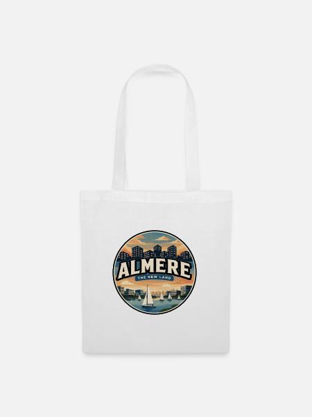 Retro Almere Weerwater Lake Abzeichen - Stoffbeutel - Weiß