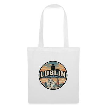 Badge rétro de voyage de la porte de Cracovie de Lublin - Sac en tissu - blanc - Devant
