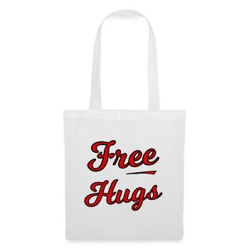 Free Hugs Script auf Schwarz - Stoffbeutel - Weiß - Vorne