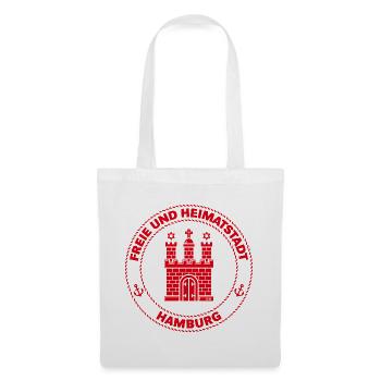 Hamburg Wappen – Freie Und Heimatstadt (Red) - Stoffbeutel - Weiß - Vorne