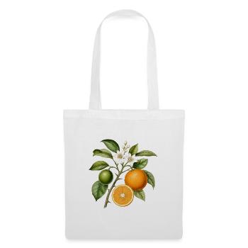 Orange branch and flowers - Tote Bag - white - Front