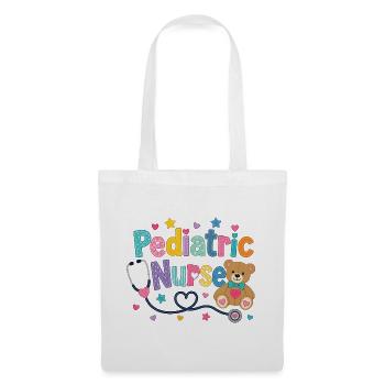 Colorful Pediatric Nurse Teddy Bear - Tote Bag - white - Front