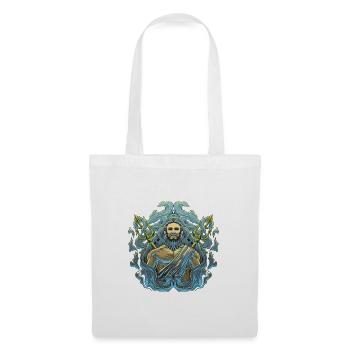 Dessin du trident du dieu de la mer Poséidon - Sac en tissu - blanc - Devant