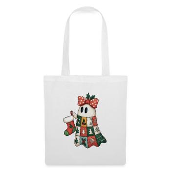 Patchwork Ghost with Christmas Quilt - Tote Bag - white - Front