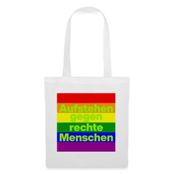 AUFSTEHEN GEGEN RECHTE MENSCHEN NIE WIEDER, NO NZS - Stoffbeutel - Weiß - Vorne