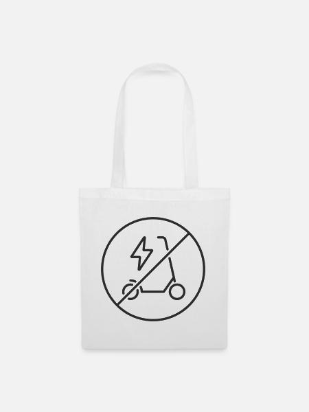 Kein E-Roller-Liniensymbol Eingeschränkte Zone Symb - Stoffbeutel - Weiß