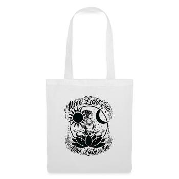 Atme Licht Ein Atme Liebe Aus - Boho Yoga - Stoffbeutel - Weiß - Vorne