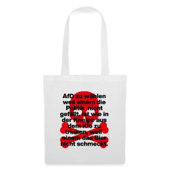 AFD WÄHLEN IST EKELIG, SKULL ROT, NO NZS NO AFD - Stoffbeutel - Weiß - Vorne