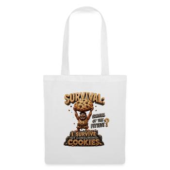 L’homme des cavernes avec des biscuits : Survie - Sac en tissu - blanc - Devant